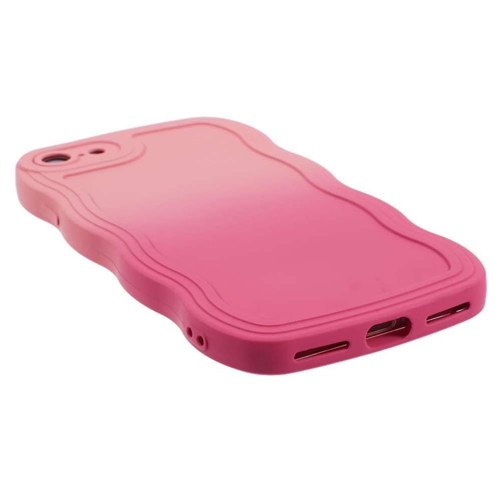 Wavy Edge Kuori iPhone 8 vaaleanpunainen ombre