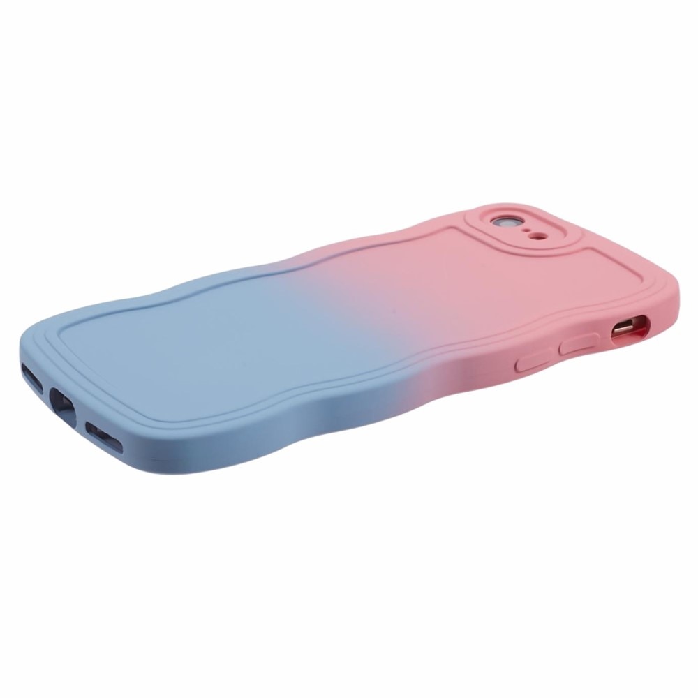 Wavy Edge Kuori iPhone SE (2020) vaaleanpunainen/sininen ombre