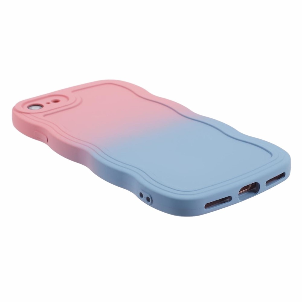 Wavy Edge Kuori iPhone SE (2020) vaaleanpunainen/sininen ombre