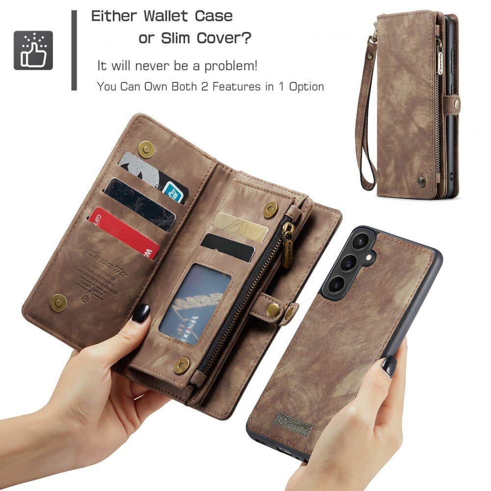 Multi-slot Suojakotelo Samsung Galaxy S23 FE Ruskea