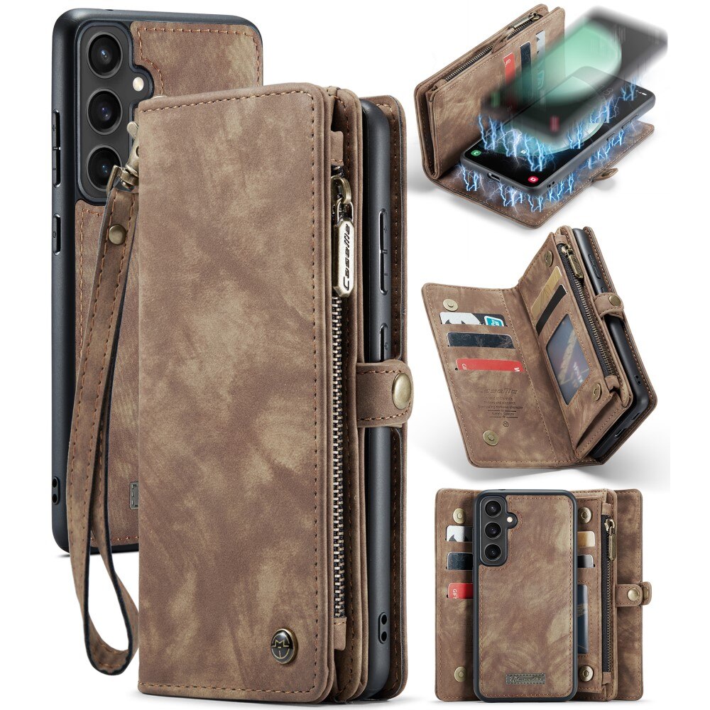 Multi-slot Suojakotelo Samsung Galaxy S23 FE Ruskea