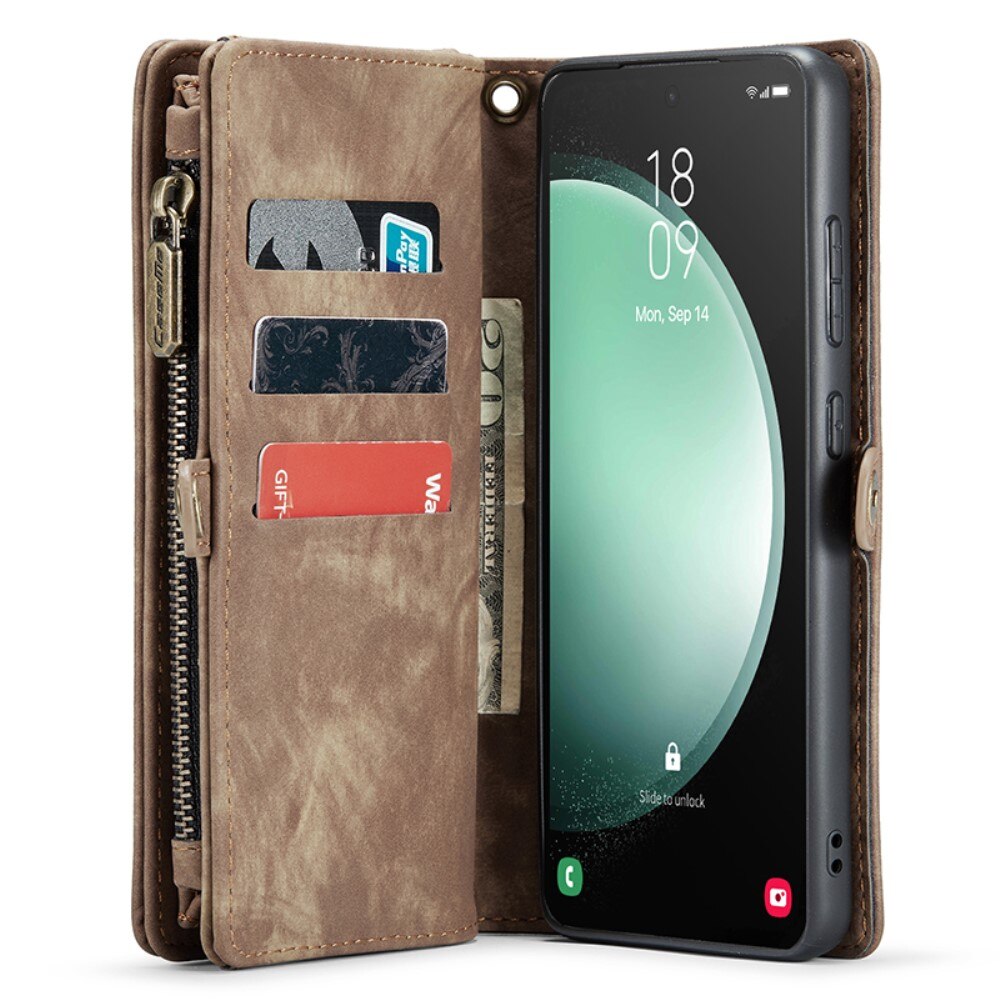 Multi-slot Suojakotelo Samsung Galaxy S23 FE Ruskea