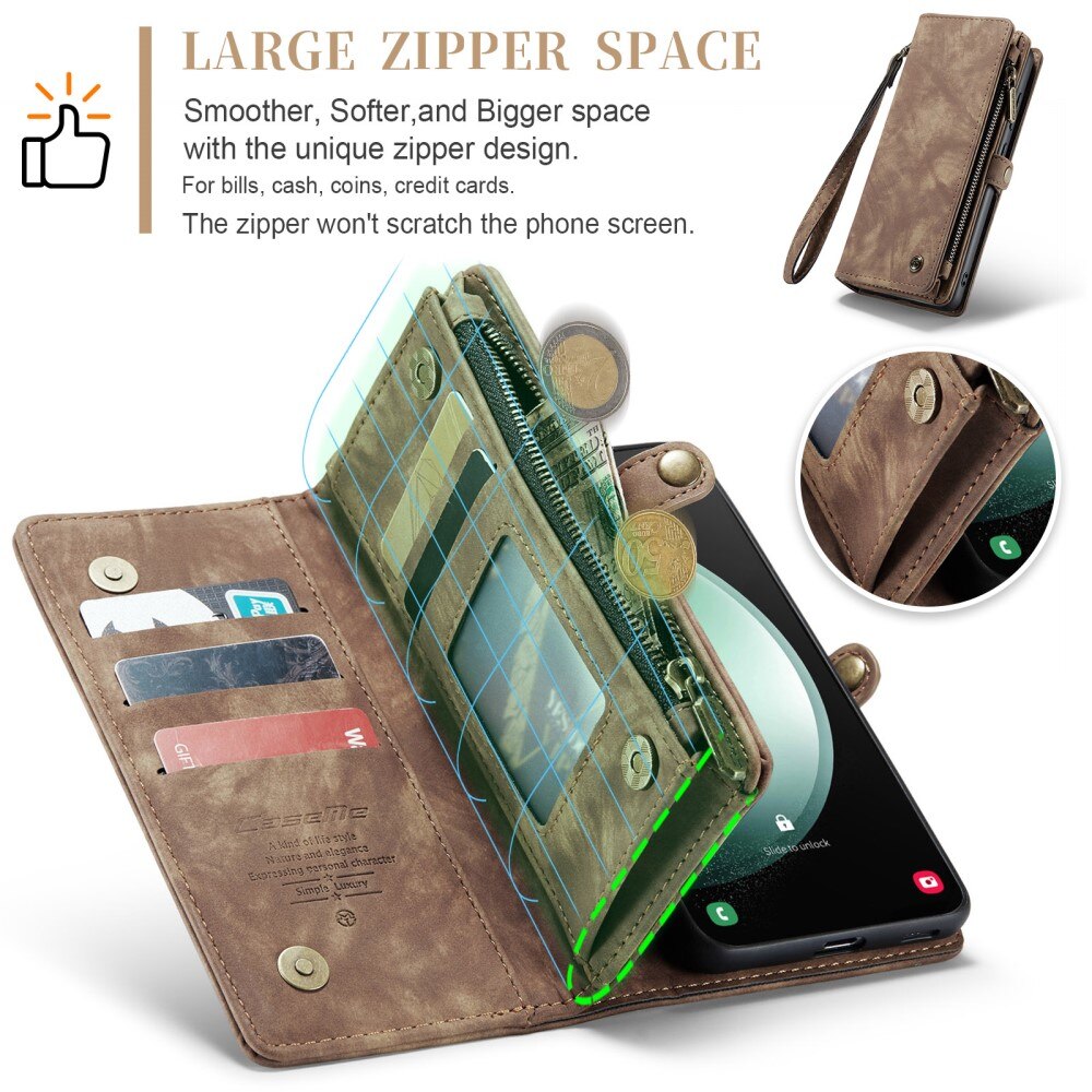 Multi-slot Suojakotelo Samsung Galaxy S23 FE Ruskea