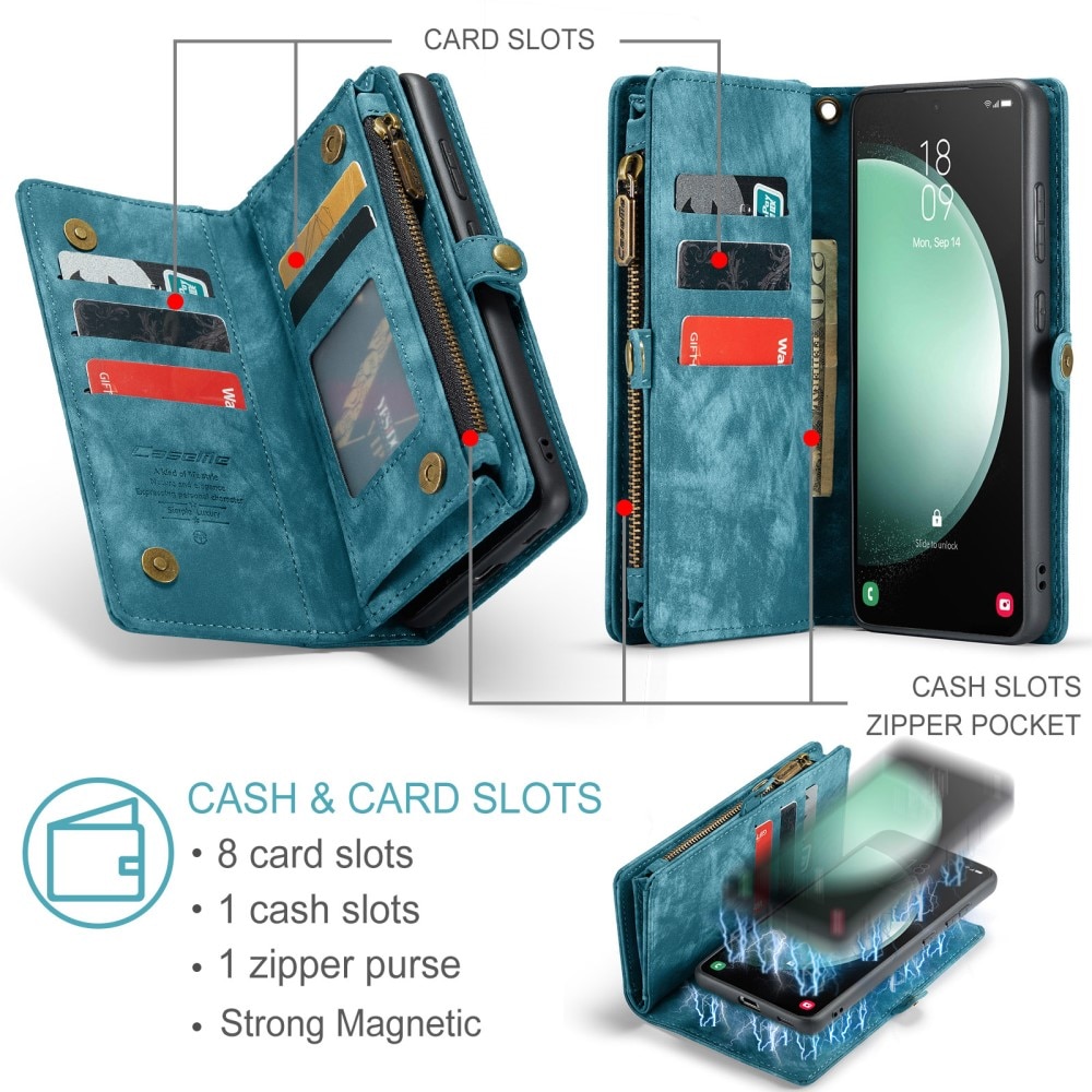 Multi-slot Suojakotelo Samsung Galaxy S23 FE sininen