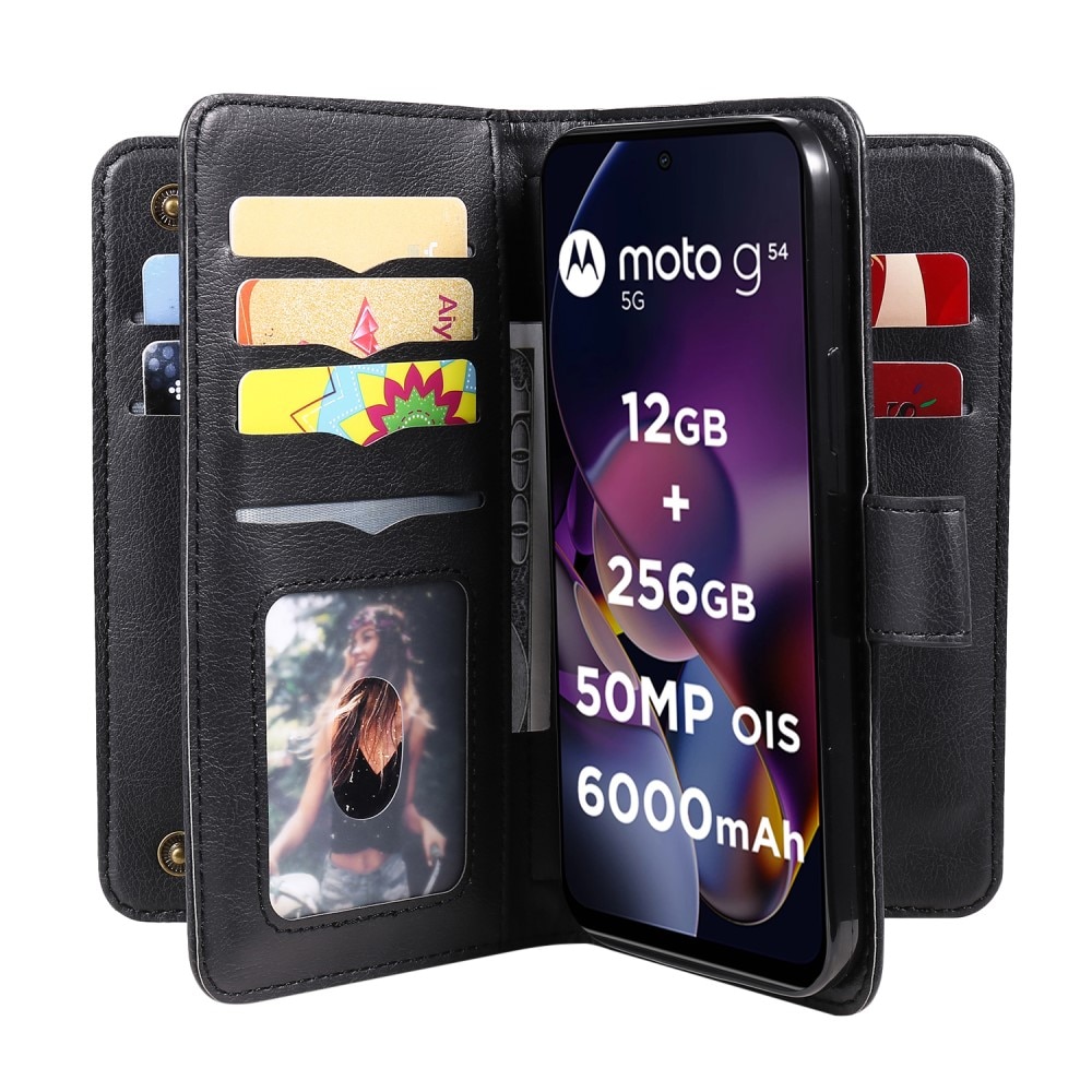 Lompakkokotelo Multi-slot Motorola Moto G54 musta