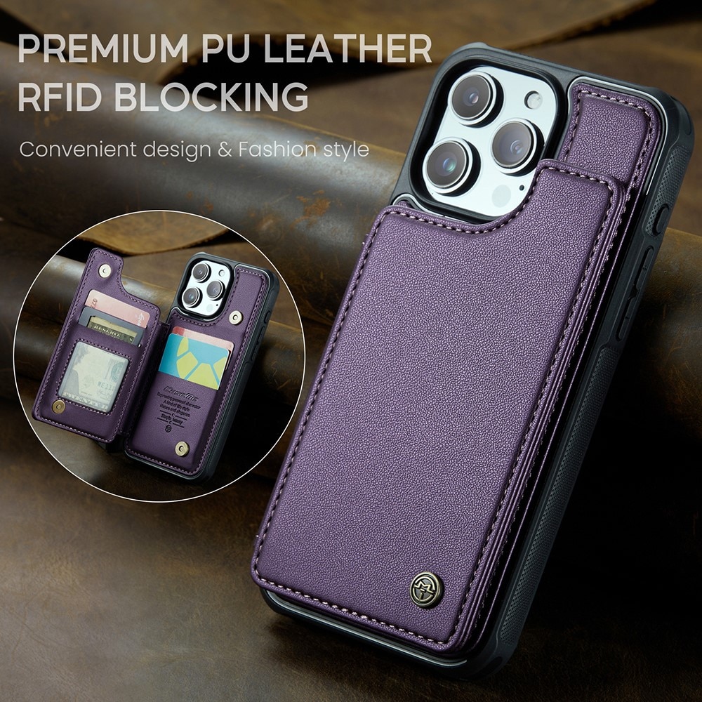 RFID-blocking Lompakonkuori iPhone 15 Pro liila