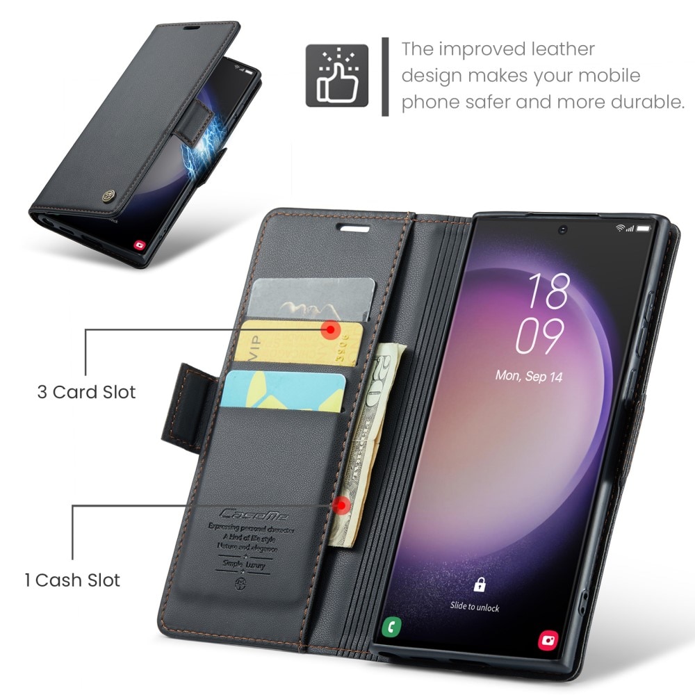 RFID-blocking Slim Lompakkokotelo Samsung Galaxy S24 Ultra musta