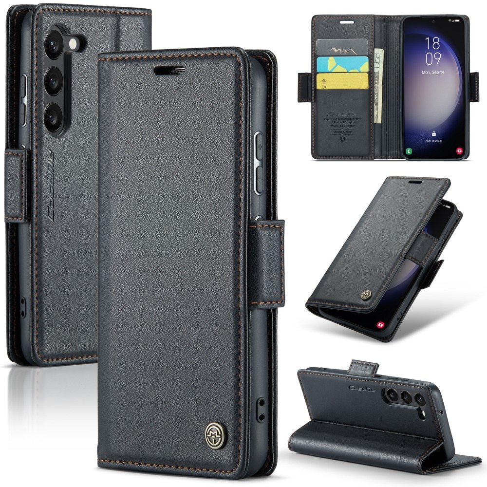 RFID Slim Lompakkokotelo Samsung Galaxy S24 Plus Musta