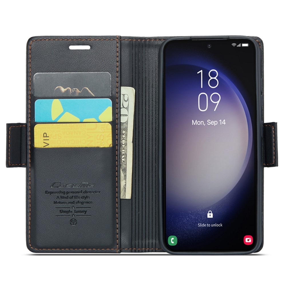 RFID Slim Lompakkokotelo Samsung Galaxy S24 Plus Musta