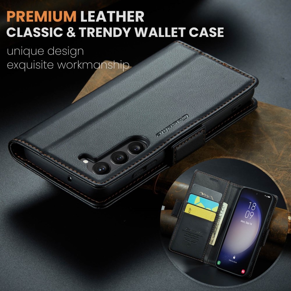 RFID Slim Lompakkokotelo Samsung Galaxy S24 Plus Musta