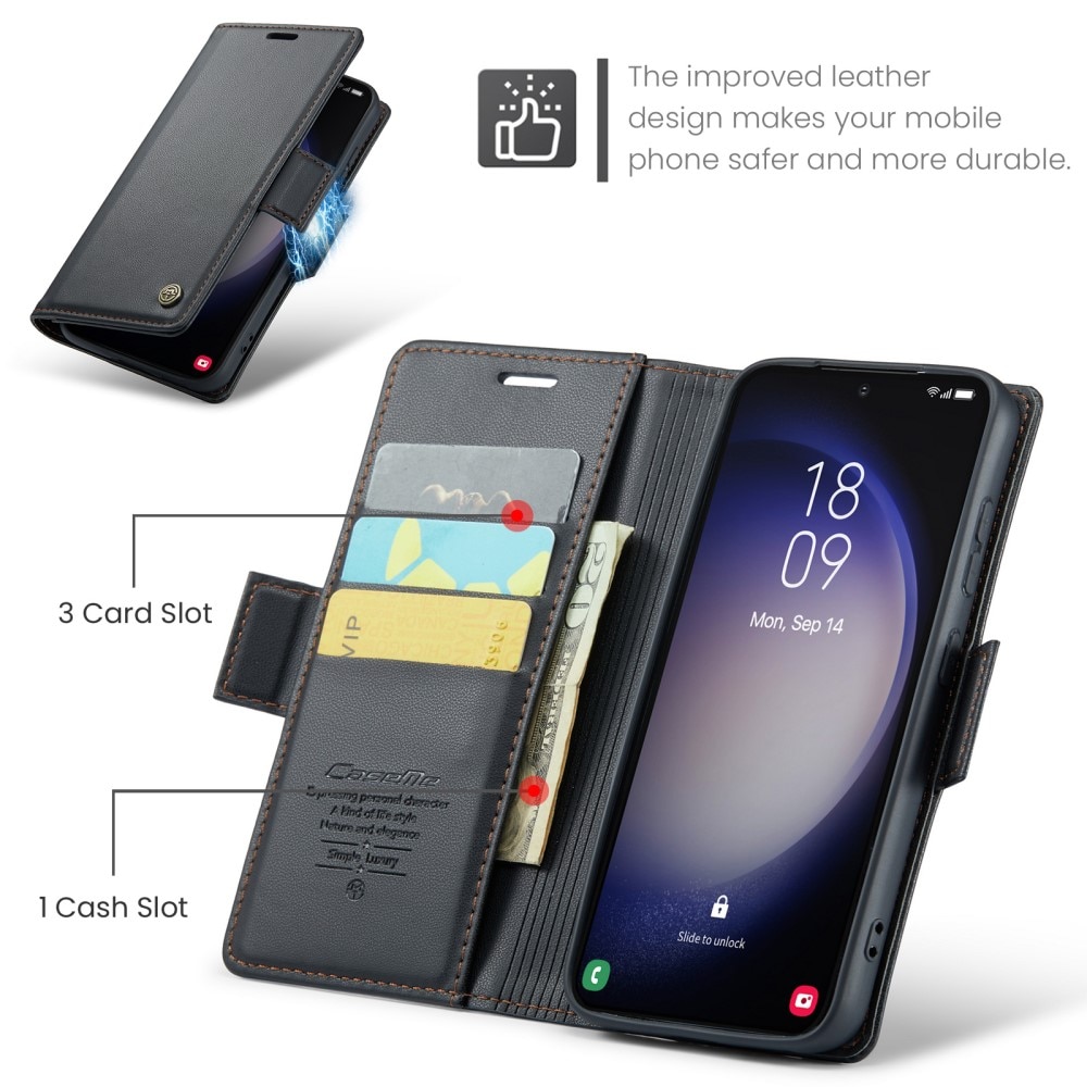 RFID Slim Lompakkokotelo Samsung Galaxy S24 Plus Musta