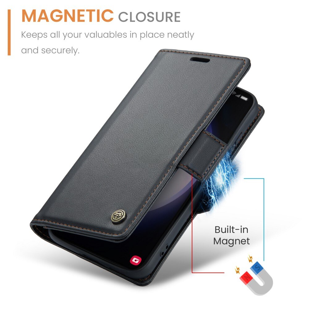 RFID Slim Lompakkokotelo Samsung Galaxy S24 Plus Musta