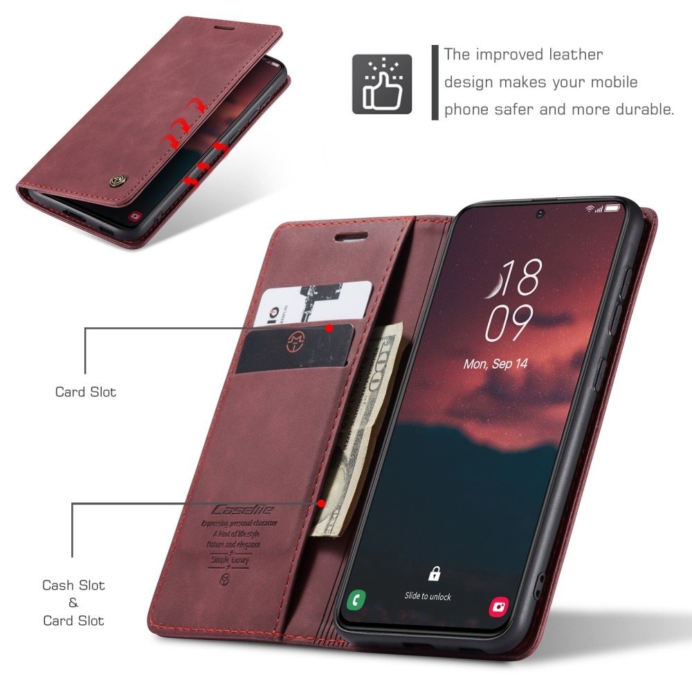 Slim Lompakkokotelo Samsung Galaxy S24 Plus Punainen