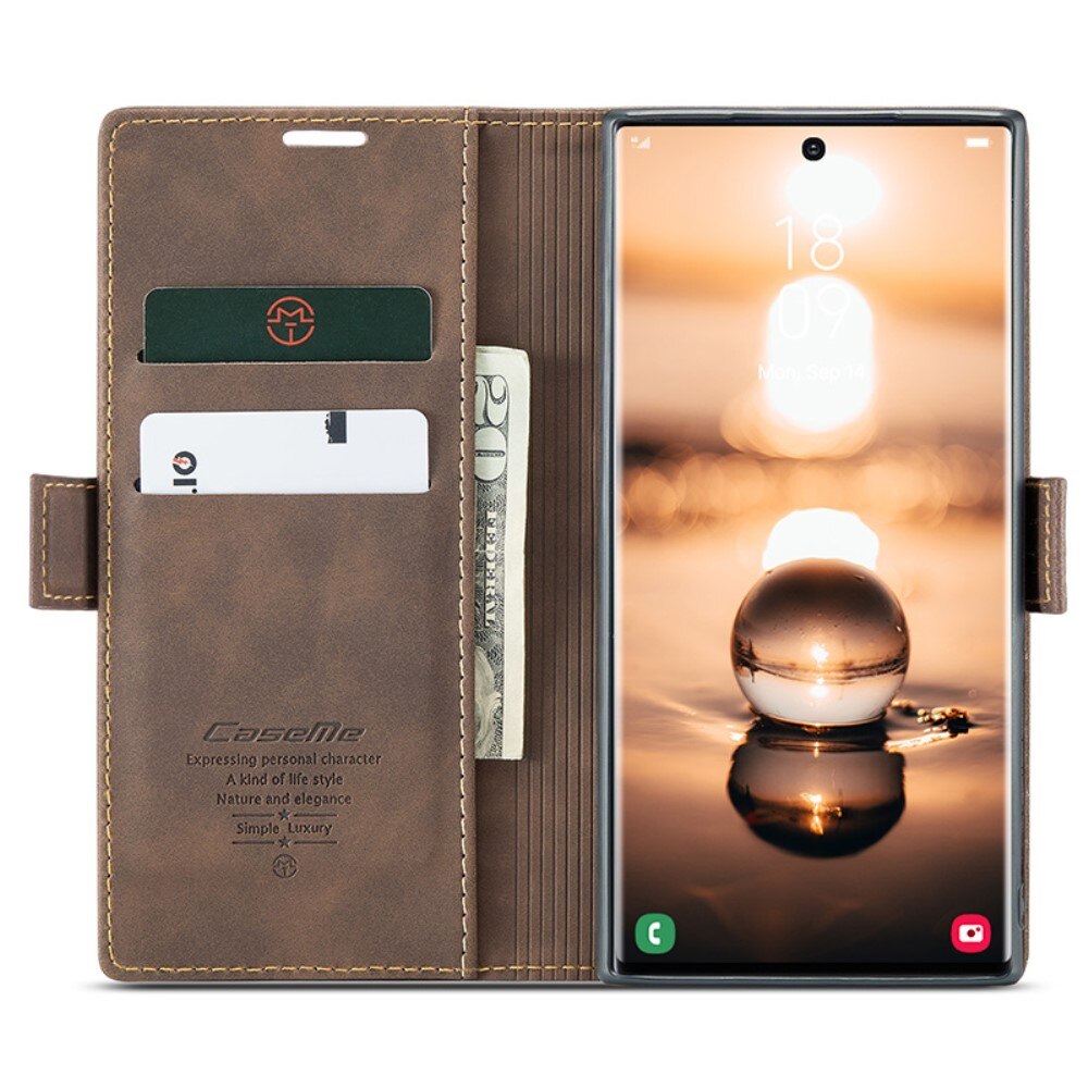 Slim Lompakkokotelo Samsung Galaxy S24 Ultra Ruskea