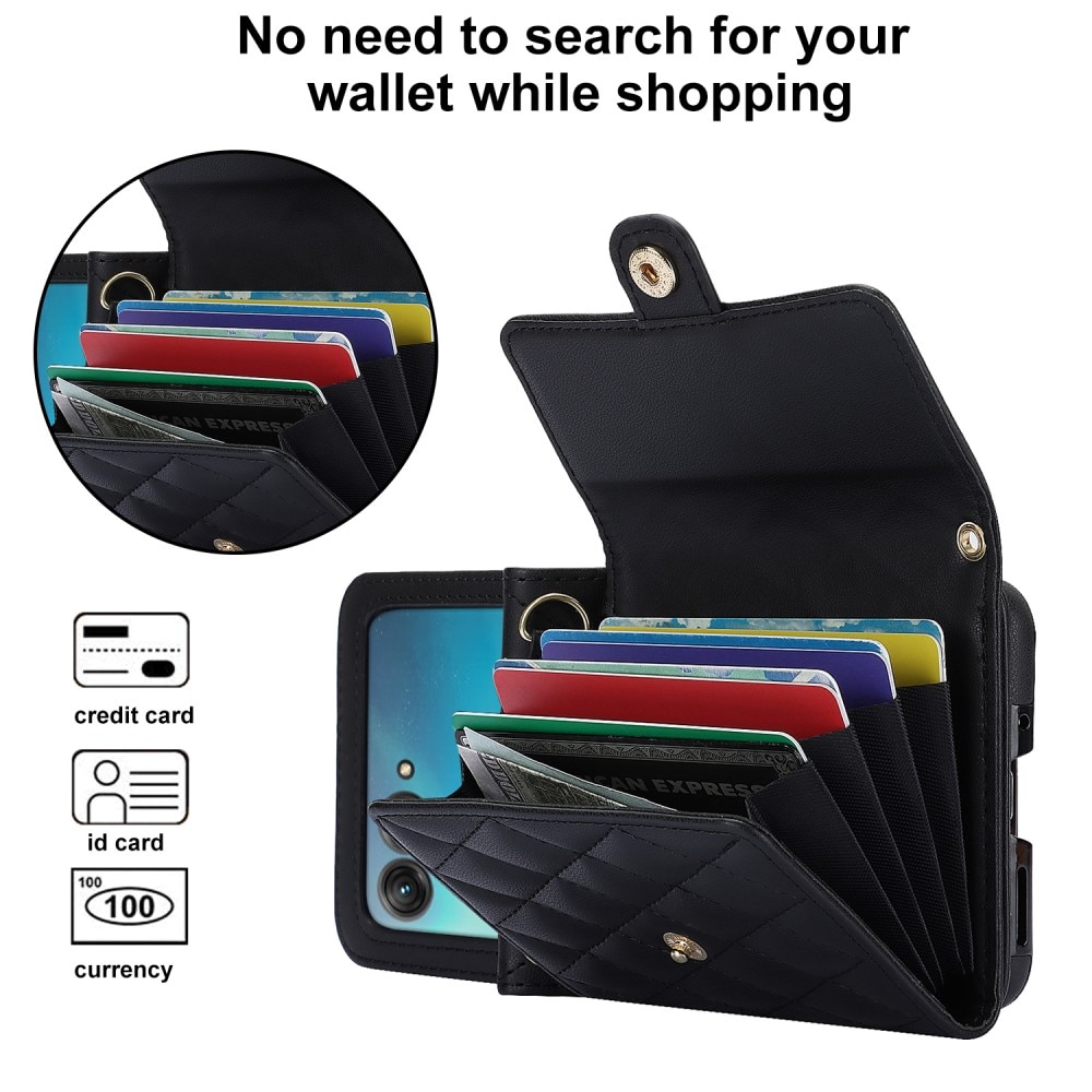 RFID-blocking Lompakkolaukku Motorola Razr 40 Ultra Quilted musta