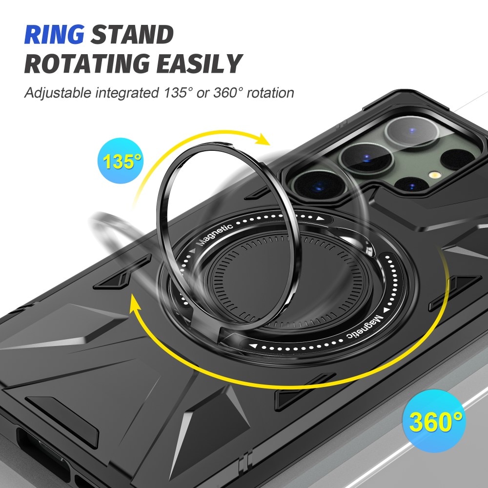 Hybridikuori Tech MagSafe Ring Samsung Galaxy S24 Ultra musta