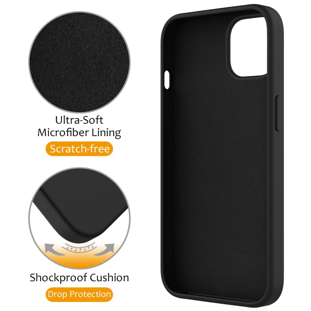Silikonikuori Kickstand MagSafe iPhone 13 musta