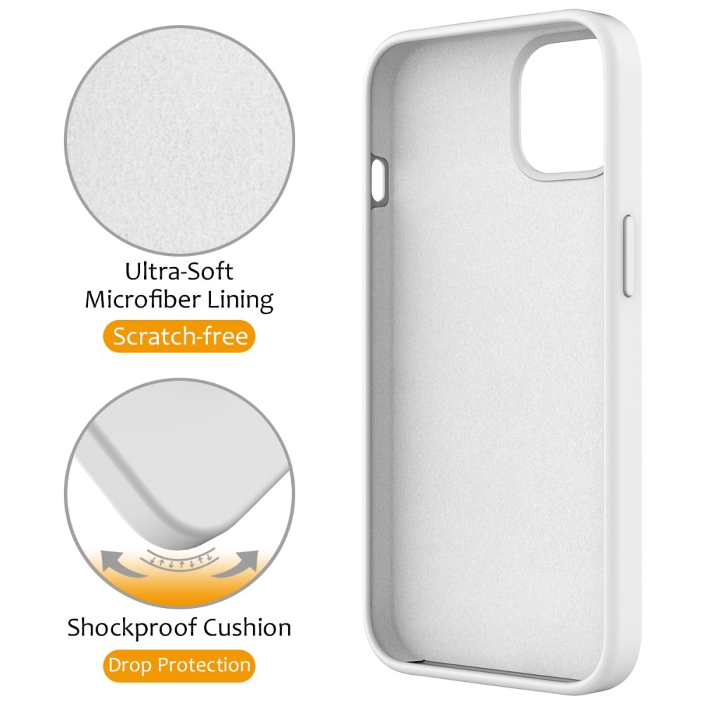 Silikonikuori Kickstand MagSafe iPhone 13 valkoinen