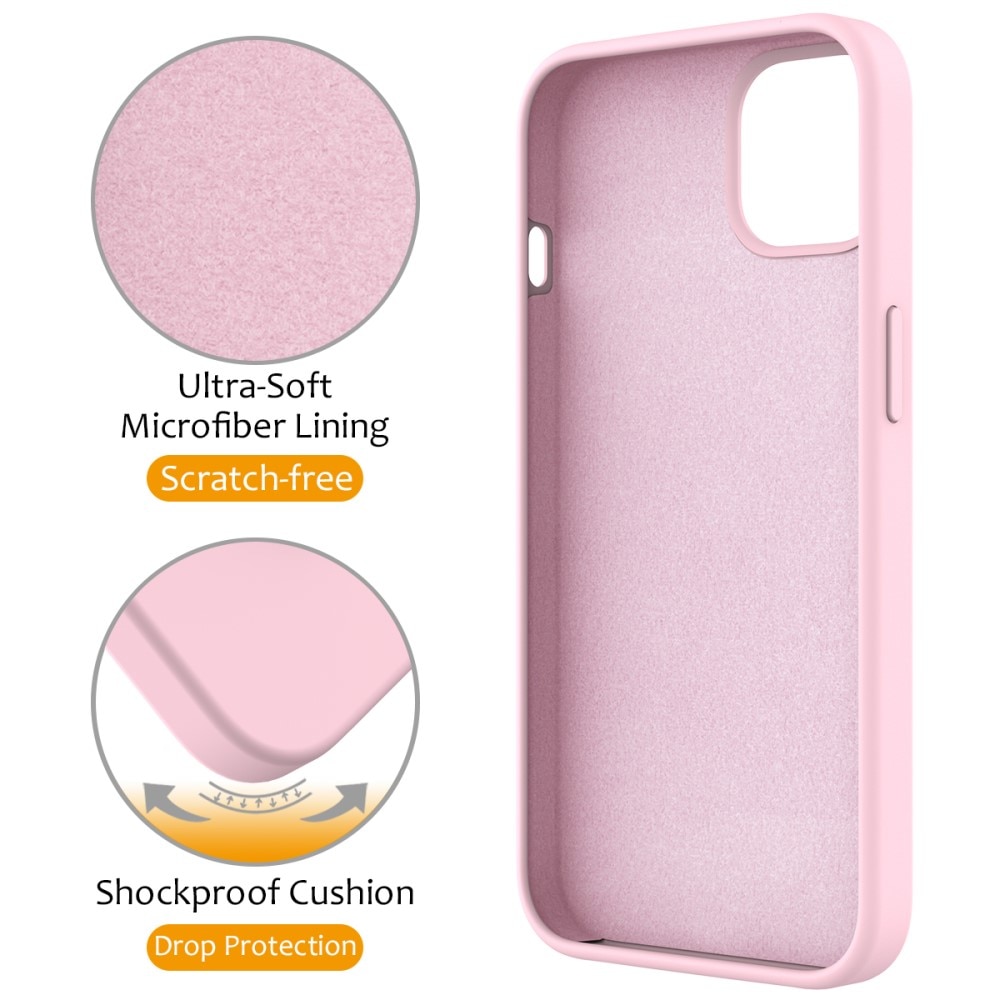 Silikonikuori Kickstand MagSafe iPhone 13 vaaleanpunainen