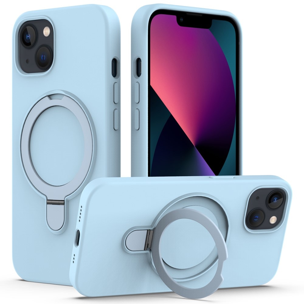 Silikonikuori Kickstand MagSafe iPhone 14 sininen