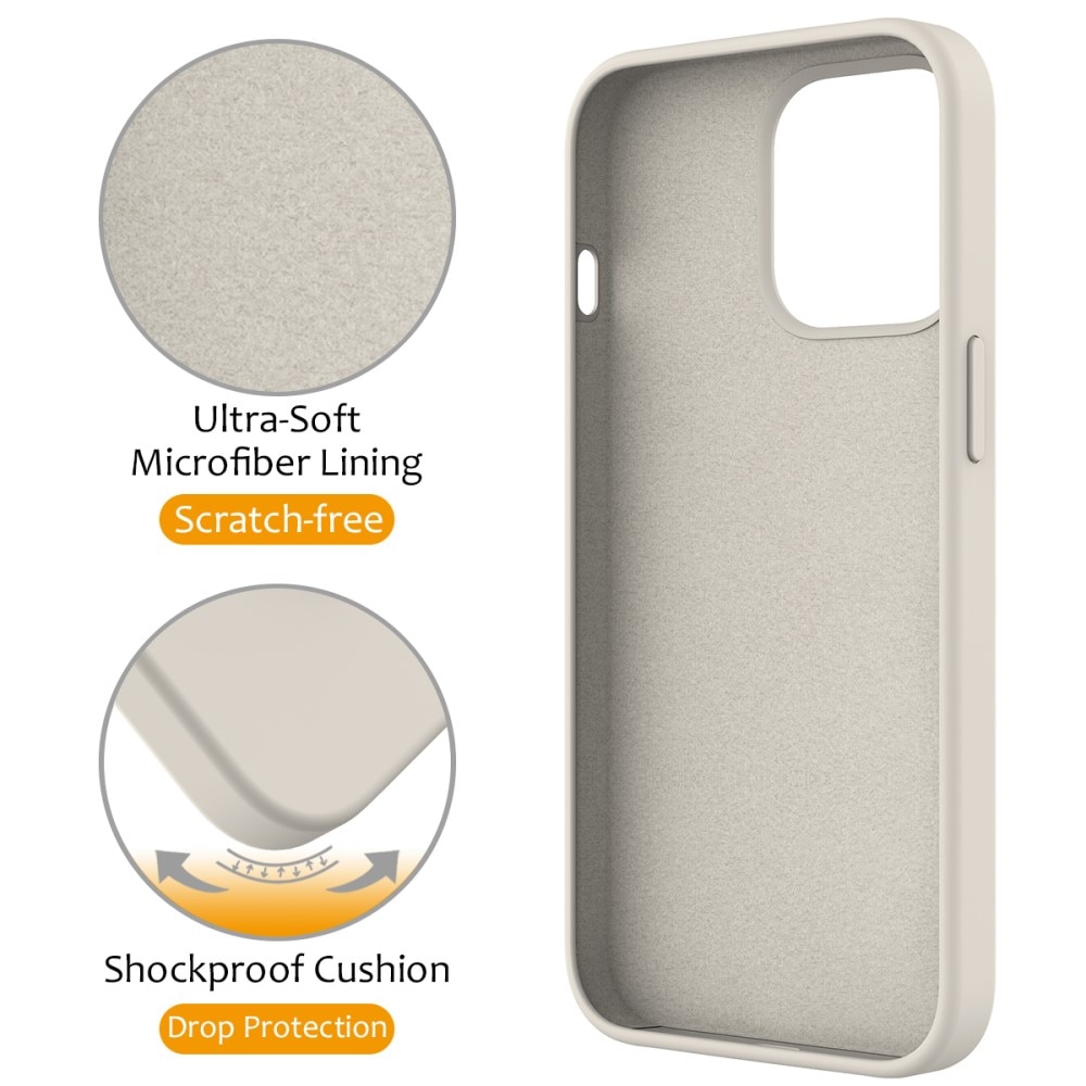 Silikonikuori Kickstand MagSafe iPhone 15 Pro Max beige