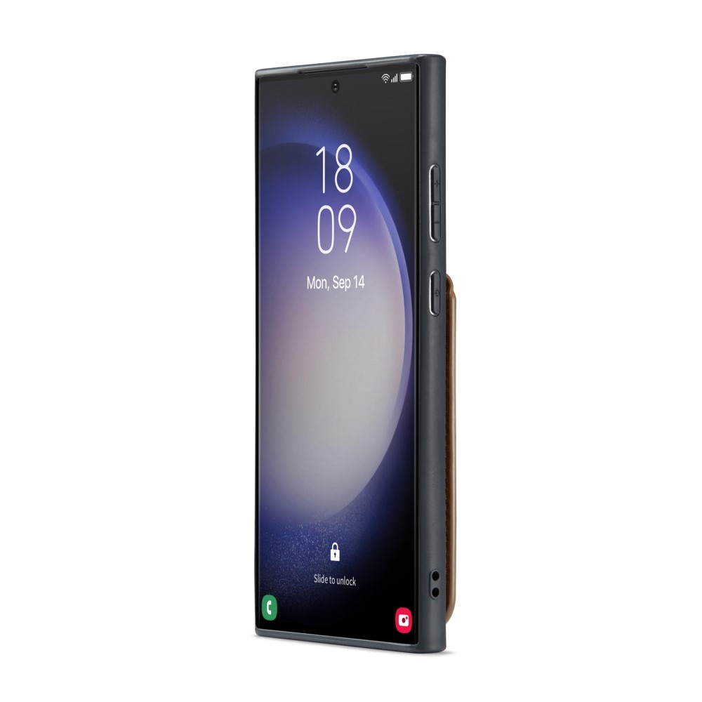 Multi-slot RFID-blocking Kuori Samsung Galaxy S24 Ultra ruskea