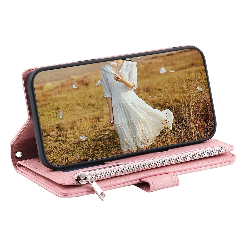 Lompakkolaukku Samsung Galaxy A55 Quilted vaaleanpunainen