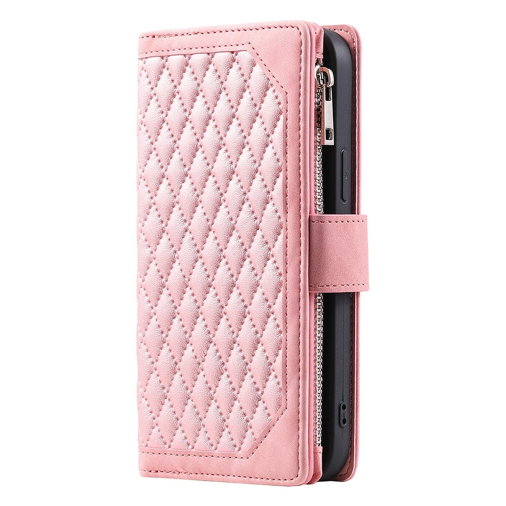 Lompakkolaukku Samsung Galaxy A55 Quilted vaaleanpunainen