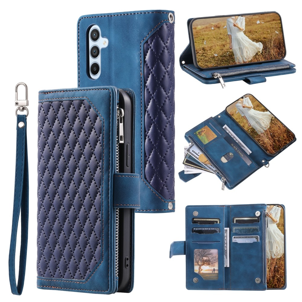 Lompakkolaukku Samsung Galaxy A55 Quilted sininen