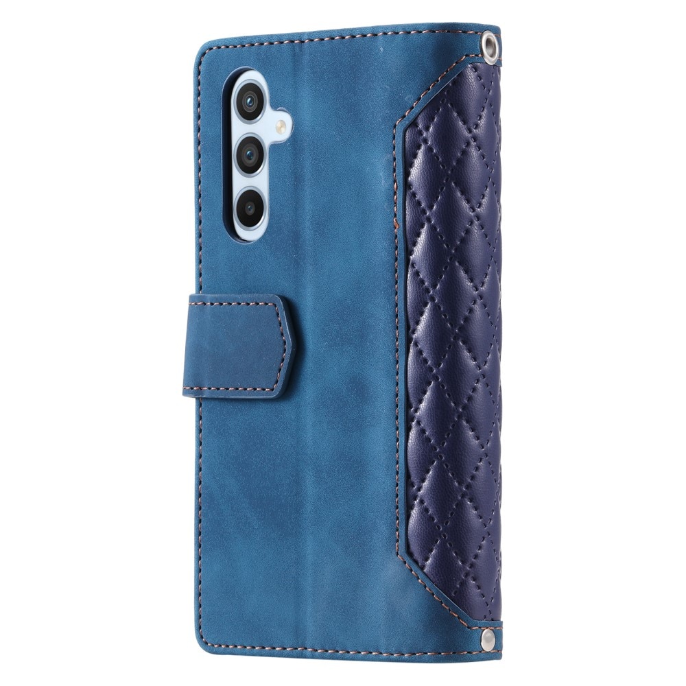 Lompakkolaukku Samsung Galaxy A55 Quilted sininen