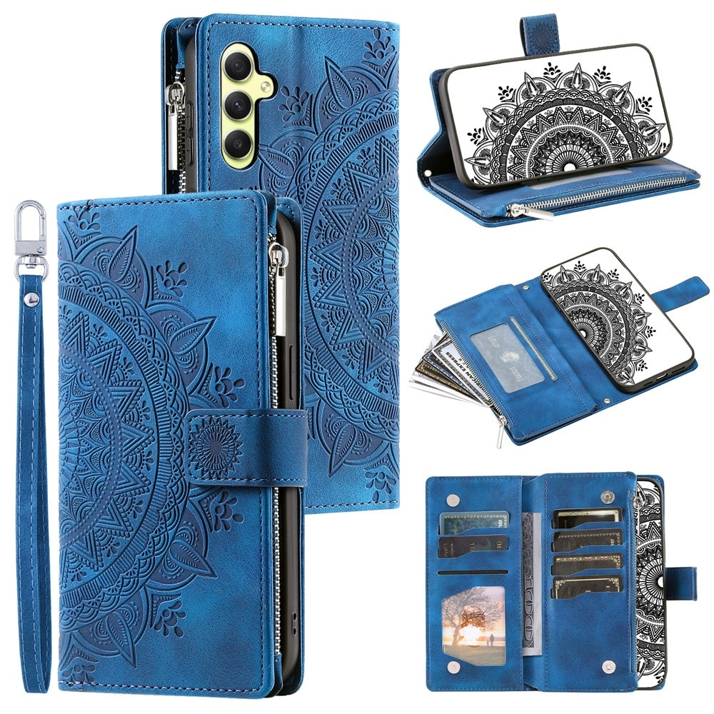 Lompakkolaukku Samsung Galaxy A55 Mandala sininen