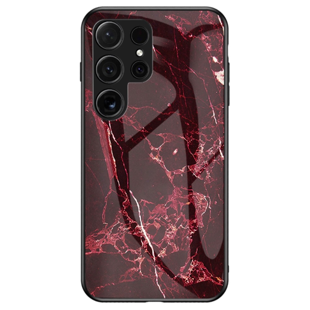 Panssarilasi Kuori Samsung Galaxy S24 Ultra punaista marmoria