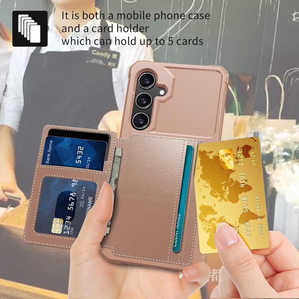 Tough Multi-slot Case Samsung Galaxy S24 vaaleanpunainen
