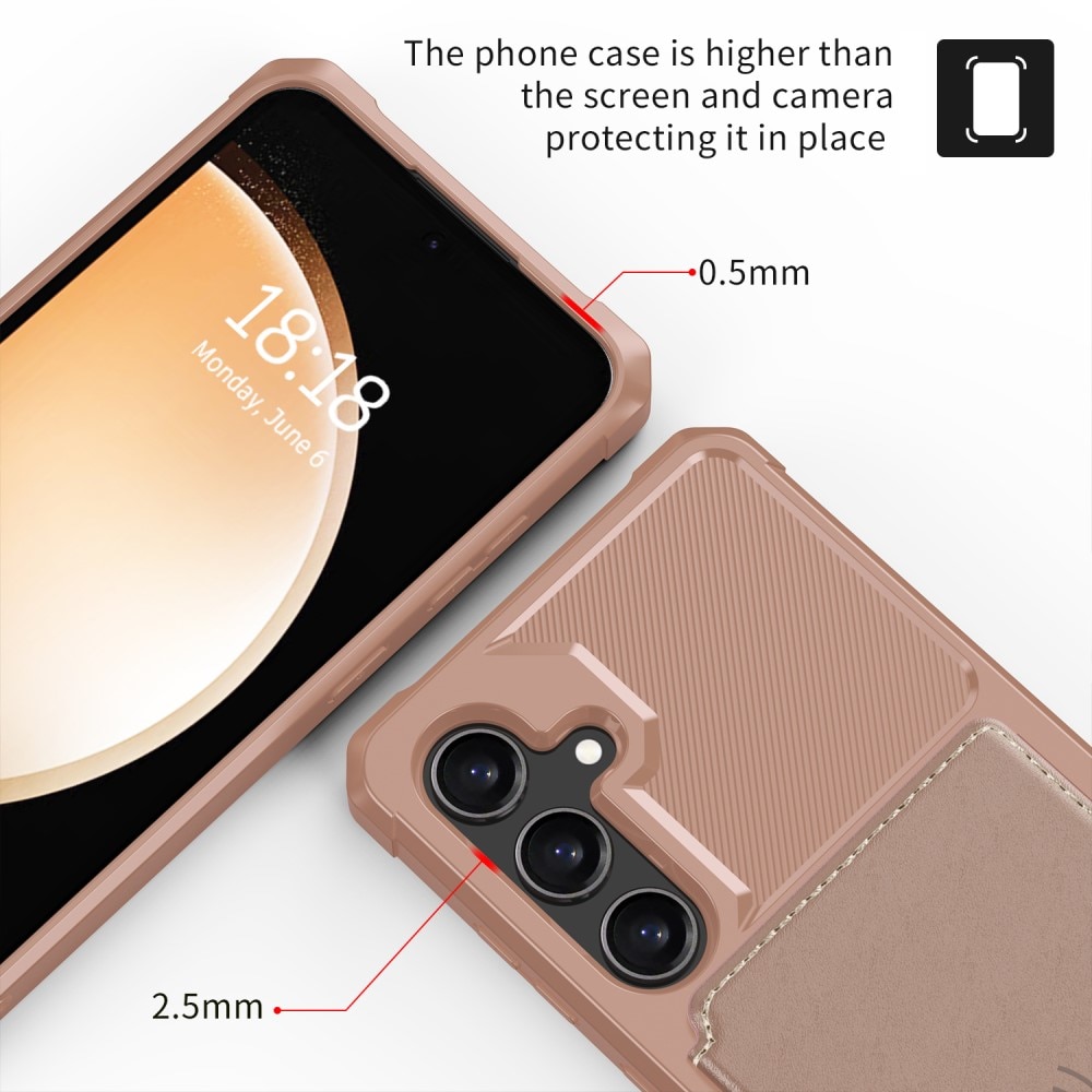 Tough Multi-slot Case Samsung Galaxy S24 vaaleanpunainen