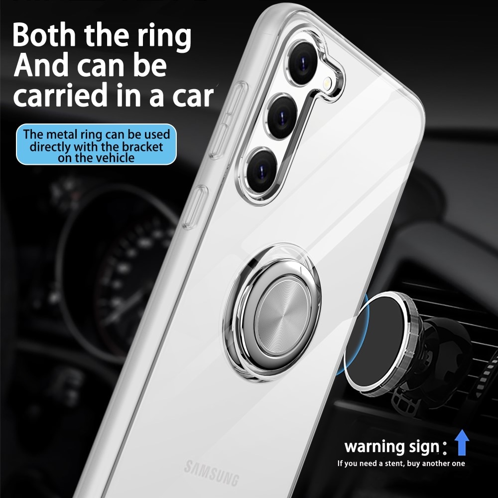 TPU Case Finger Ring Kickstand Samsung Galaxy S24 Plus transparent