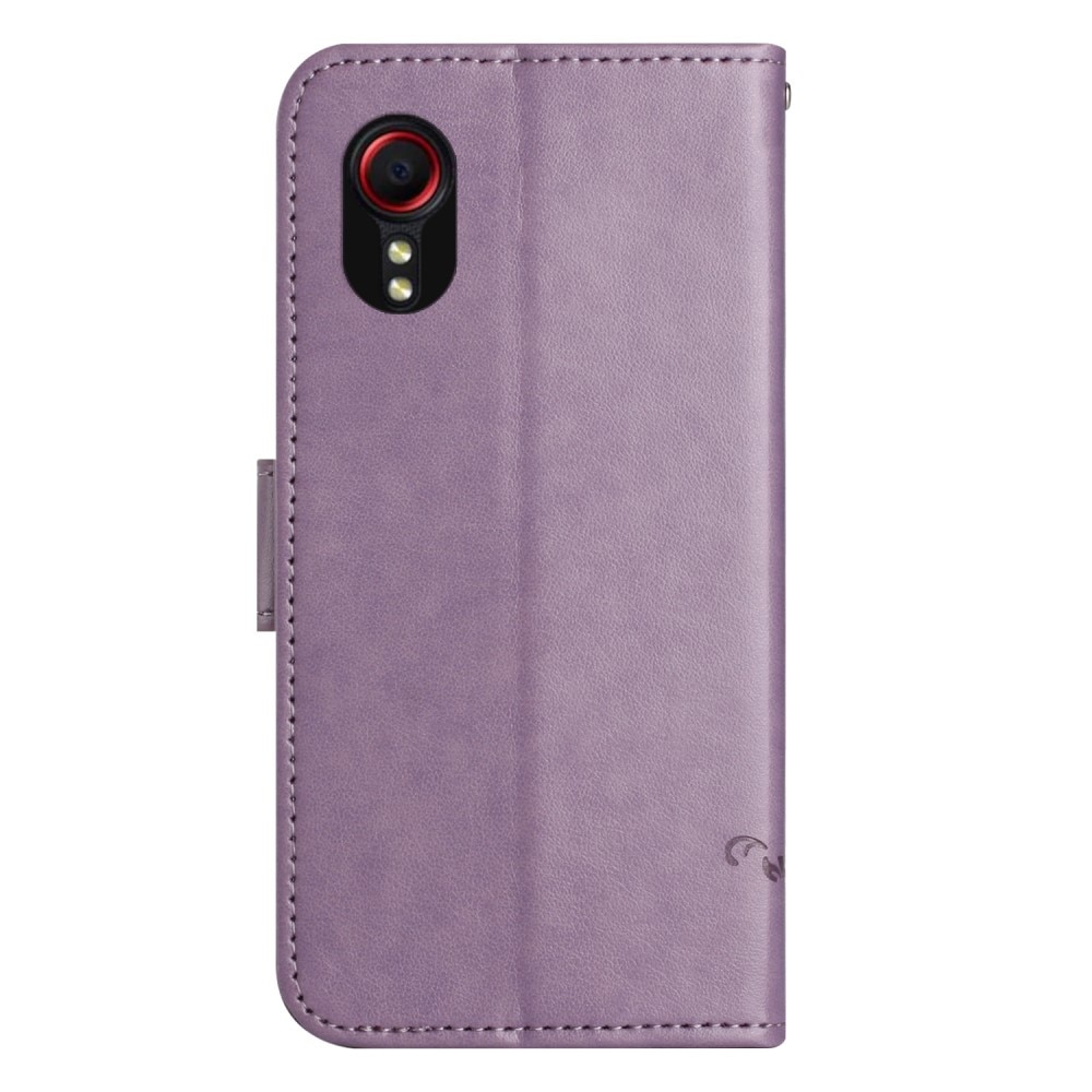 Nahkakotelo Perhonen Samsung Galaxy Xcover 7 Liila