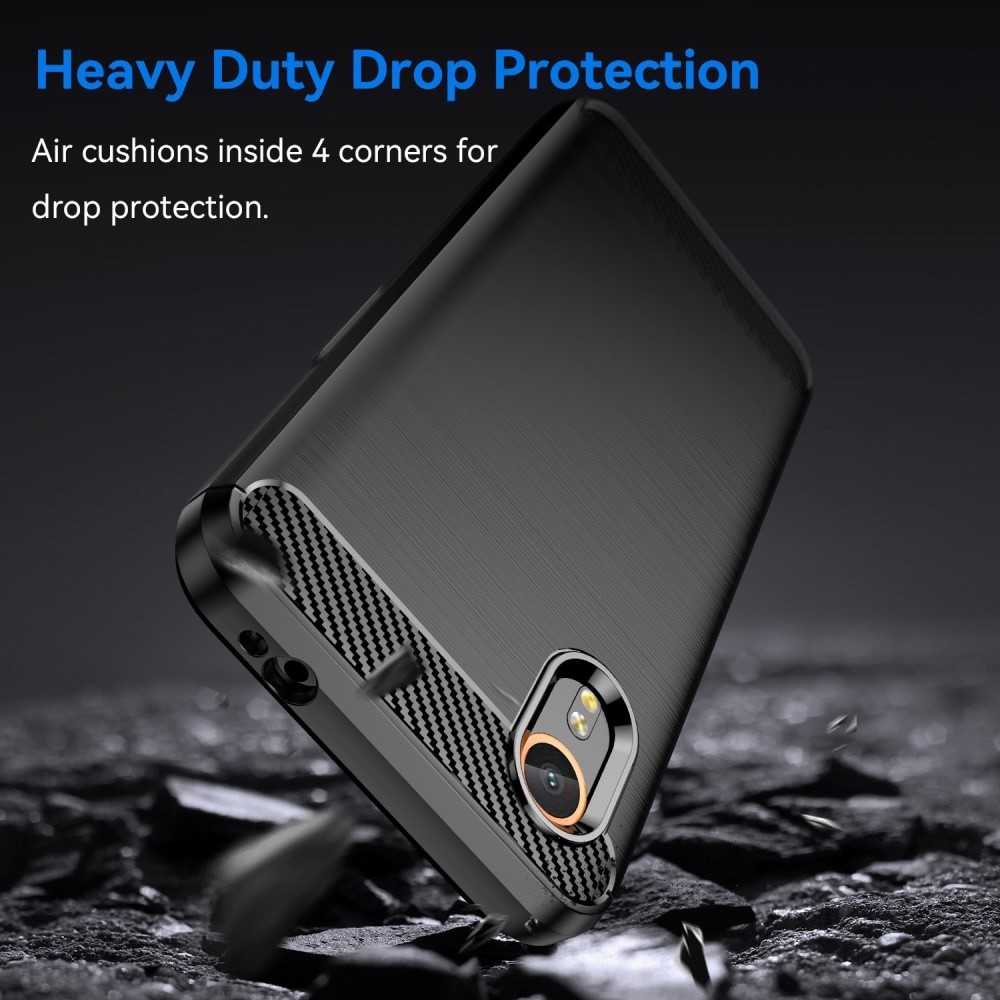 Samsung Galaxy Xcover 7 Kuori TPU Brushed Musta