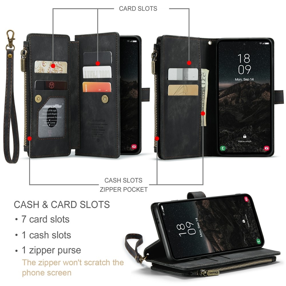Zipper Wallet Samsung Galaxy S24 musta