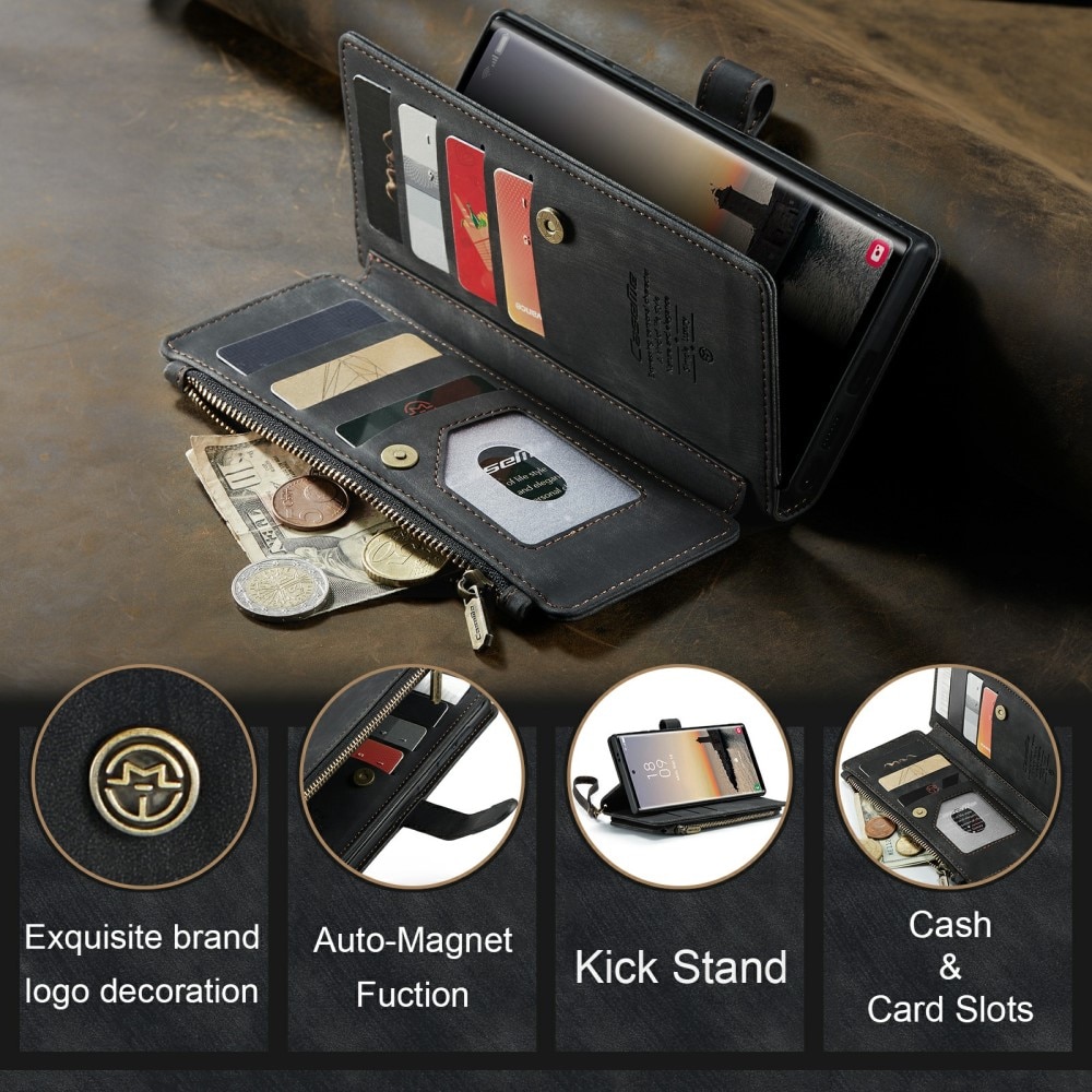 Zipper Wallet Samsung Galaxy S24 Ultra musta