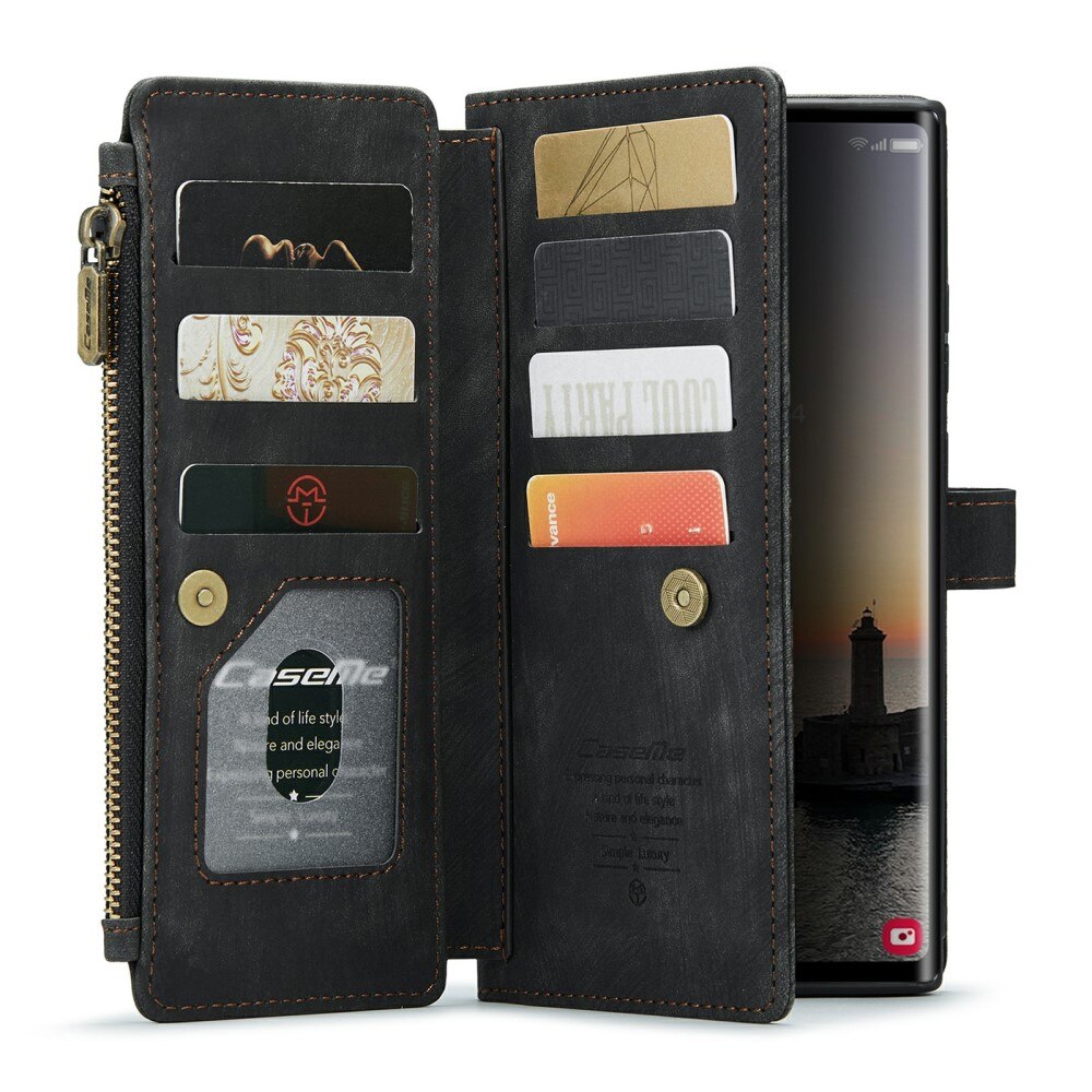 Zipper Wallet Samsung Galaxy S24 Ultra musta