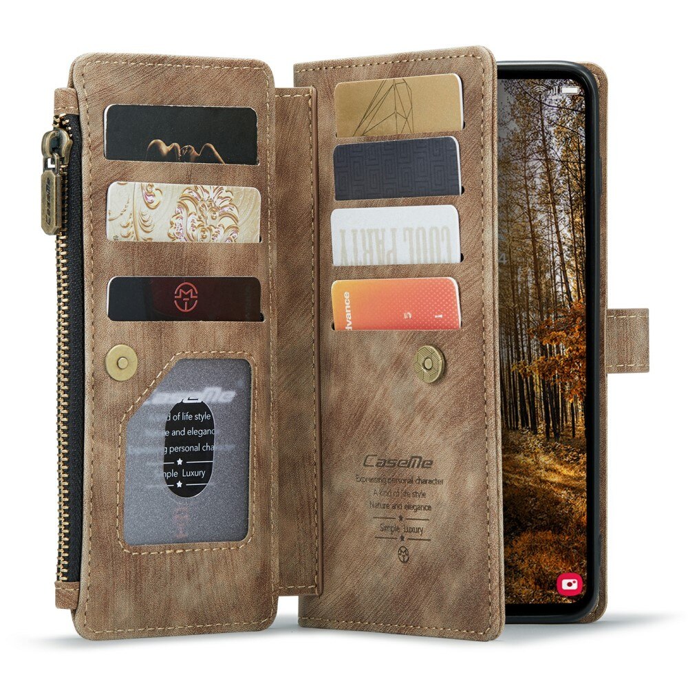 Zipper Wallet Samsung Galaxy S24 Plus Ruskea