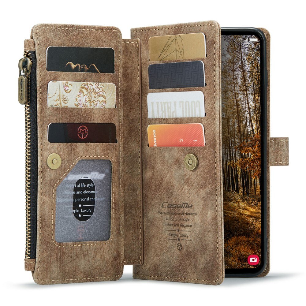 Zipper Wallet Samsung Galaxy S24 Plus ruskea