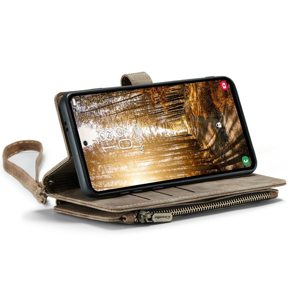 Zipper Wallet Samsung Galaxy S24 Plus Ruskea