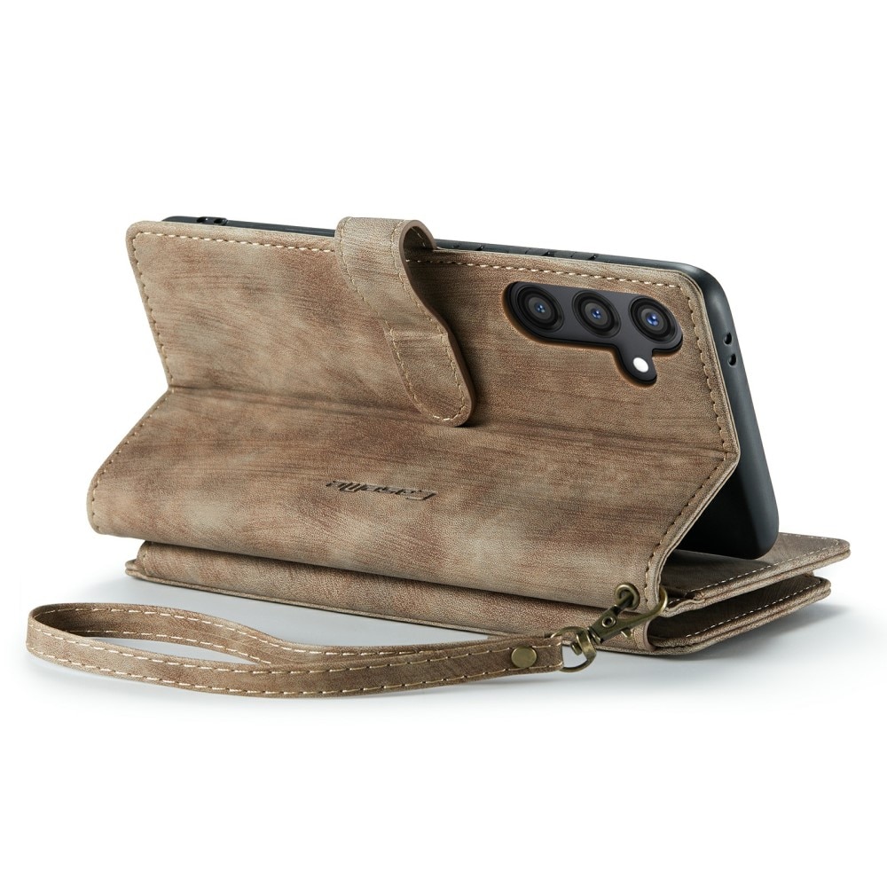 Zipper Wallet Samsung Galaxy S24 Plus Ruskea