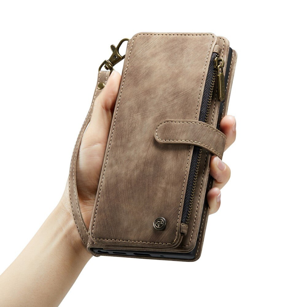 Zipper Wallet Samsung Galaxy S24 Plus Ruskea