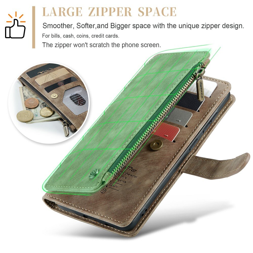 Zipper Wallet Samsung Galaxy S24 Plus Ruskea