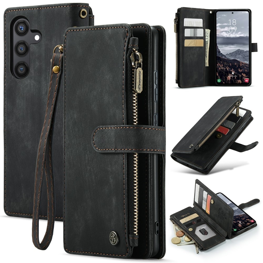 Zipper Wallet Samsung Galaxy S24 Plus musta