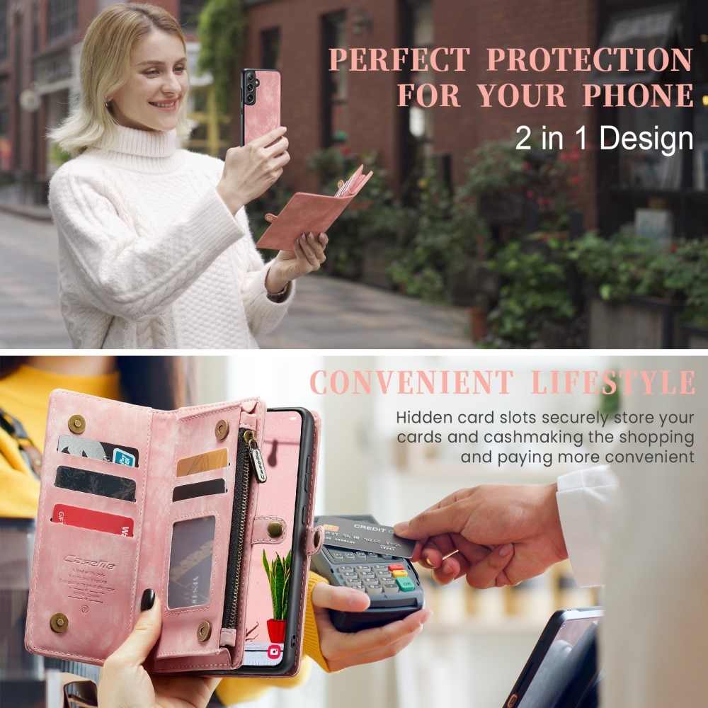Multi-slot Suojakotelo Samsung Galaxy S24 vaaleanpunainen