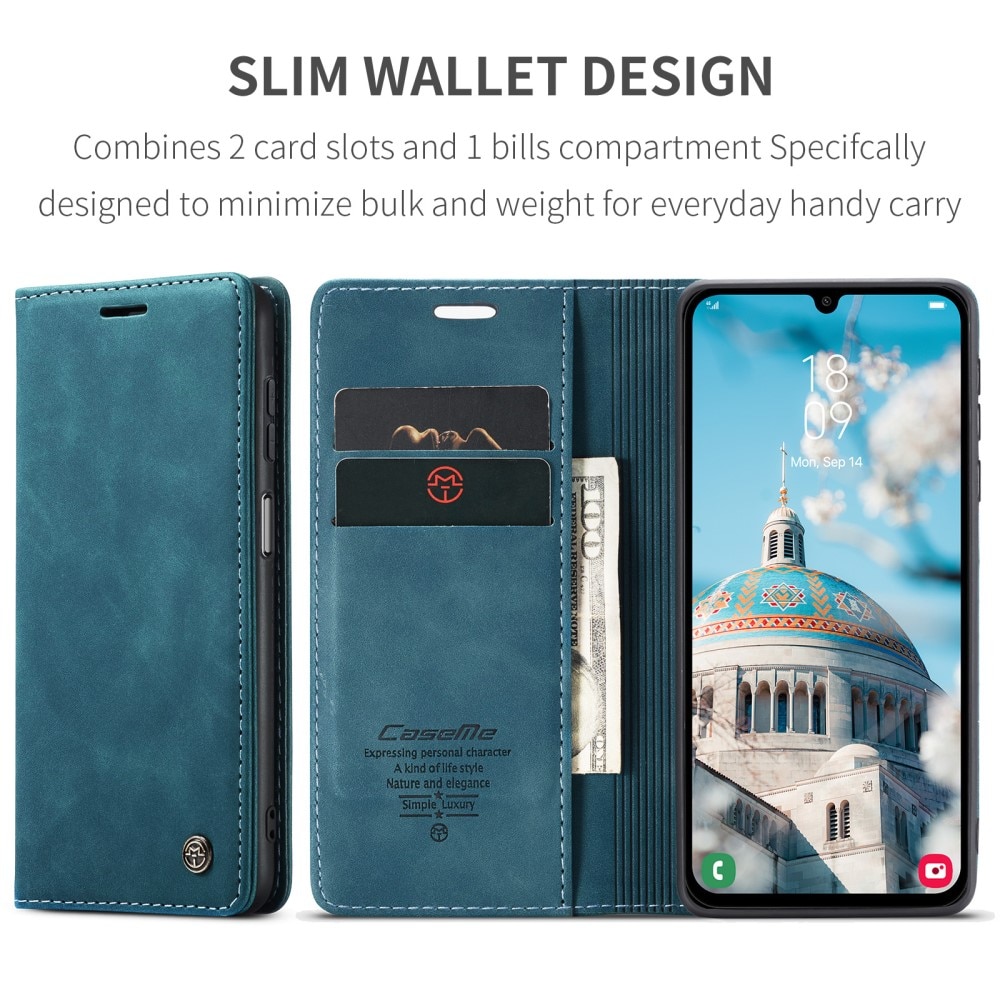 Slim Lompakkokotelo Samsung Galaxy A15 sininen