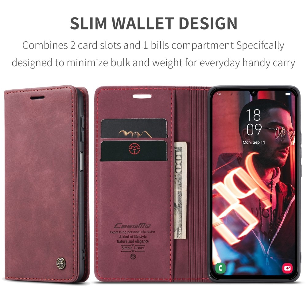 Slim Lompakkokotelo Samsung Galaxy A15 punainen